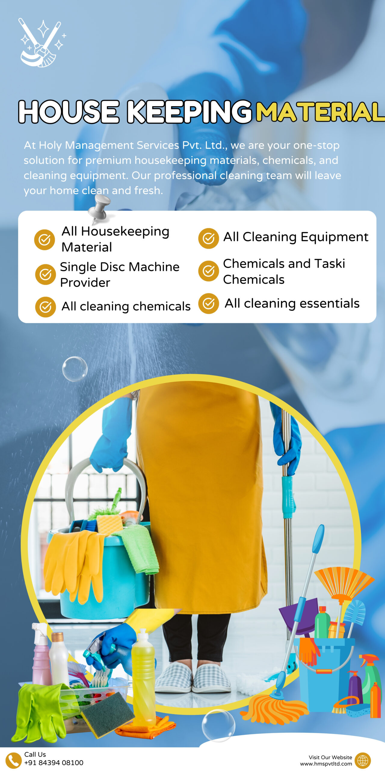 Blue and Yellow Modern Cleaning Services Instagram Post (Medium Banner (US)) (2)